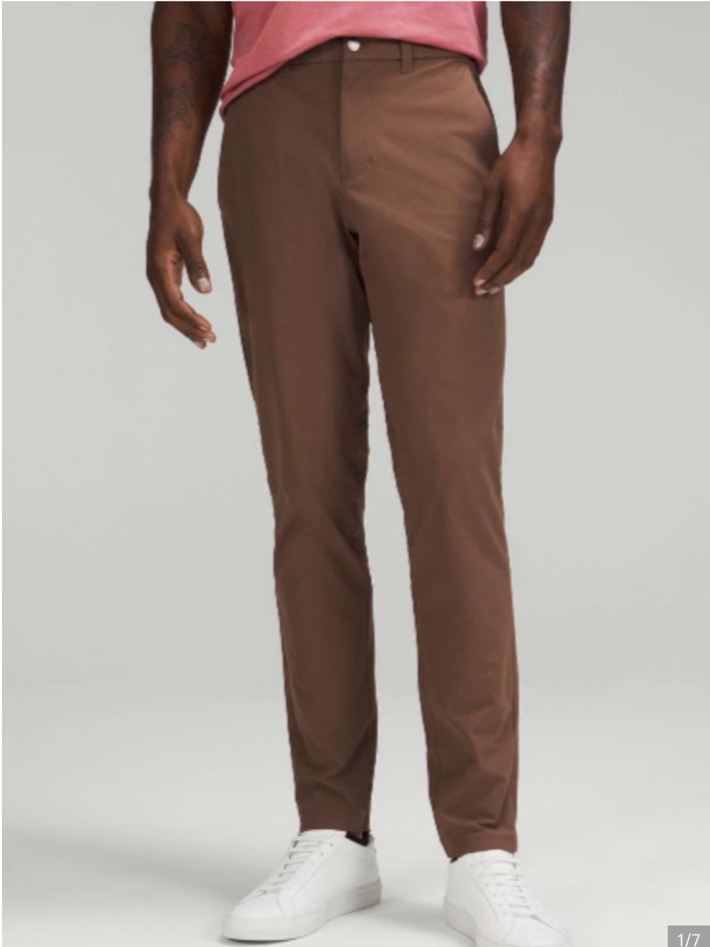 Lululemon Commission Slim-Fit ABC Pants Warpstreme™ Mocha Brown Men's 31 x 29 - Picture 2 of 7